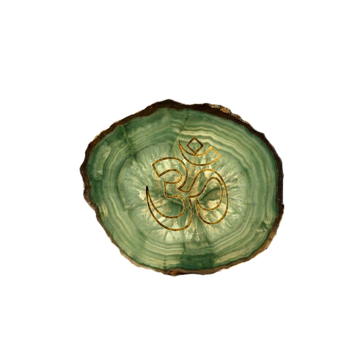 Agate OM Small Back Side Tealight- Green