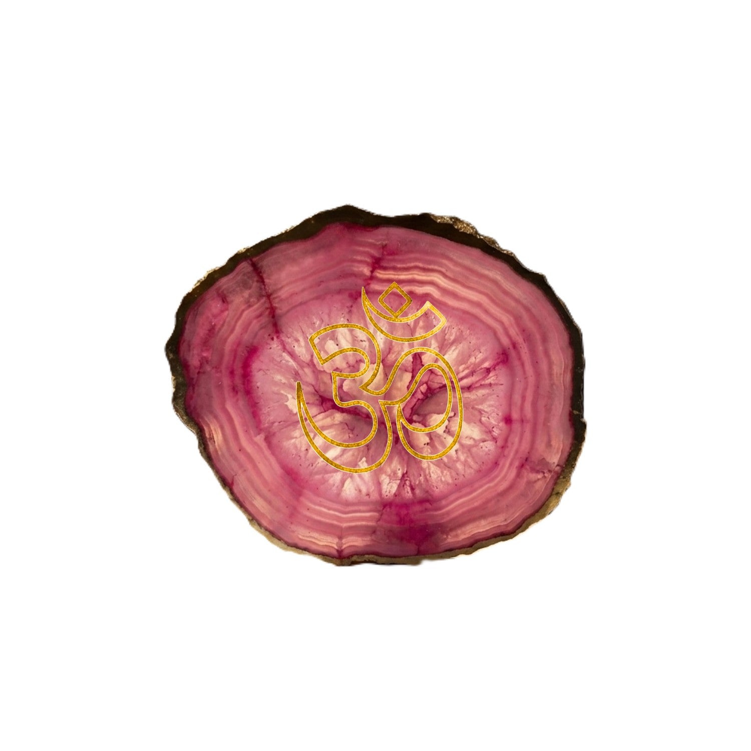 Agate OM Small Back Side Tealight- Pink