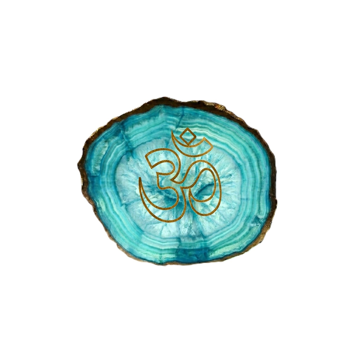 Agate OM Small Back Side Tealight- Turquoise