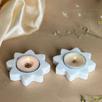 Yan Ying Design Marble tea light Holder Set of 2