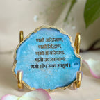 Namokar Mantra - Blue Agate Metal Stand