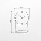 Green Marble Hexagonal Desk Clock With Metal Stand