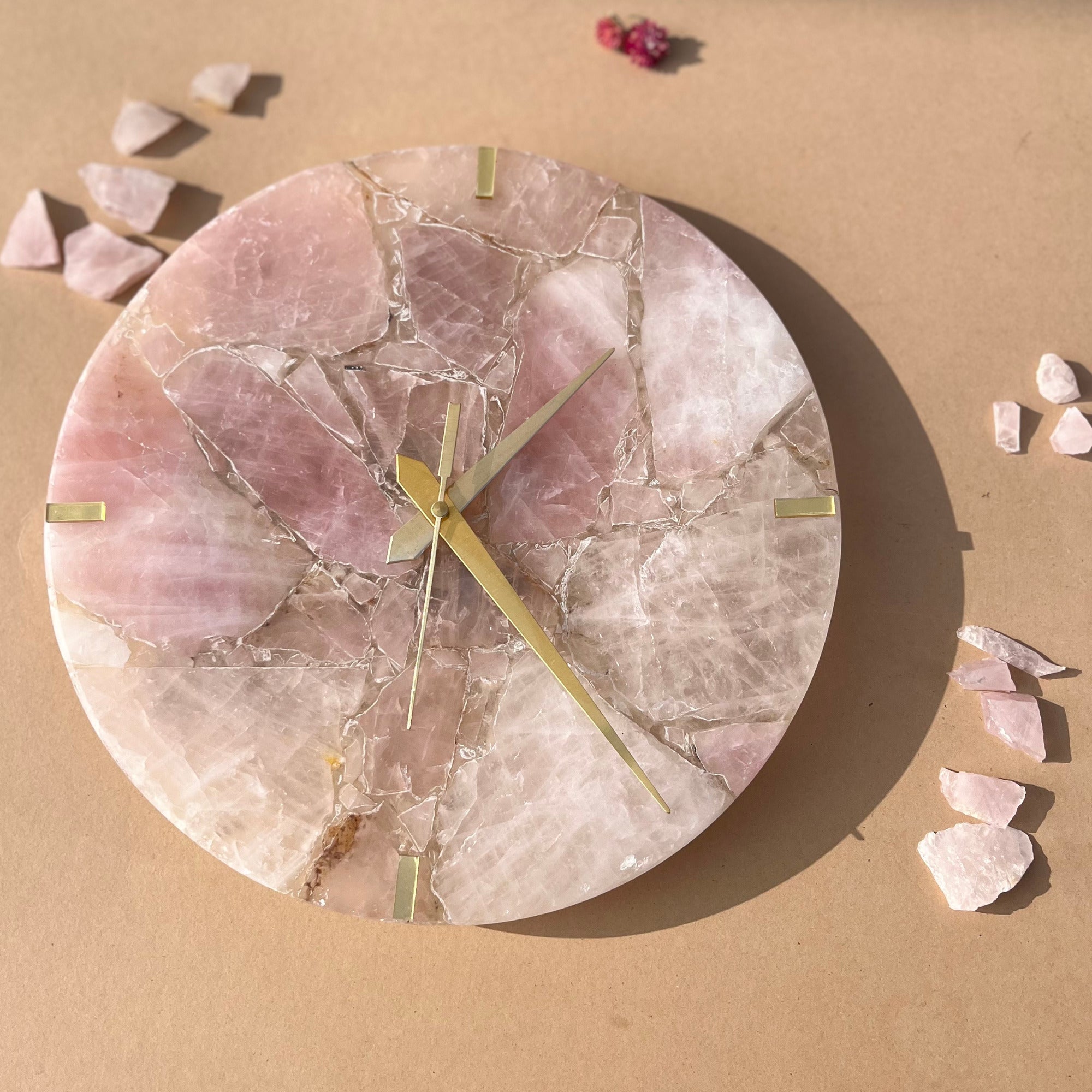 Rose Quartz Round Wall Clock