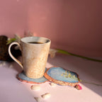 Purple  Crystal Agate Coaster With Rose Gold Plating