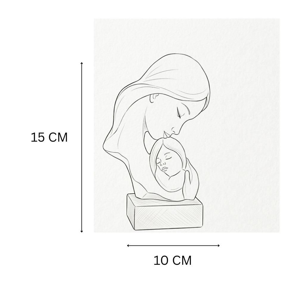 Mother Baby Showpiece With Yellow Base
