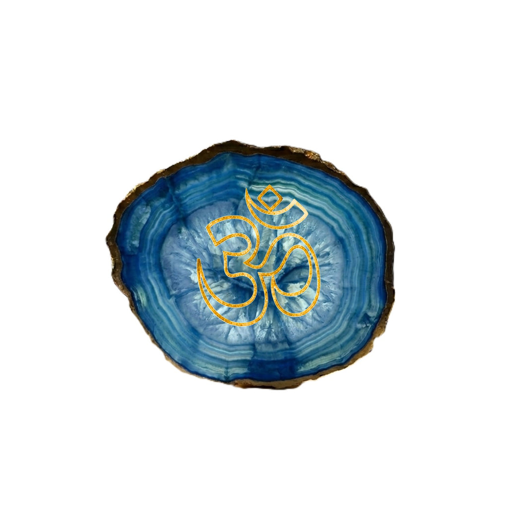 Agate OM Small Back Side Tealight- Blue