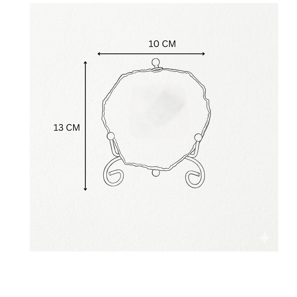 Agate Collect moments not things showpieces with Metal Stand - White