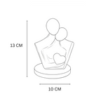 Black Couple Showpiece Gold Heart with White Marble Base