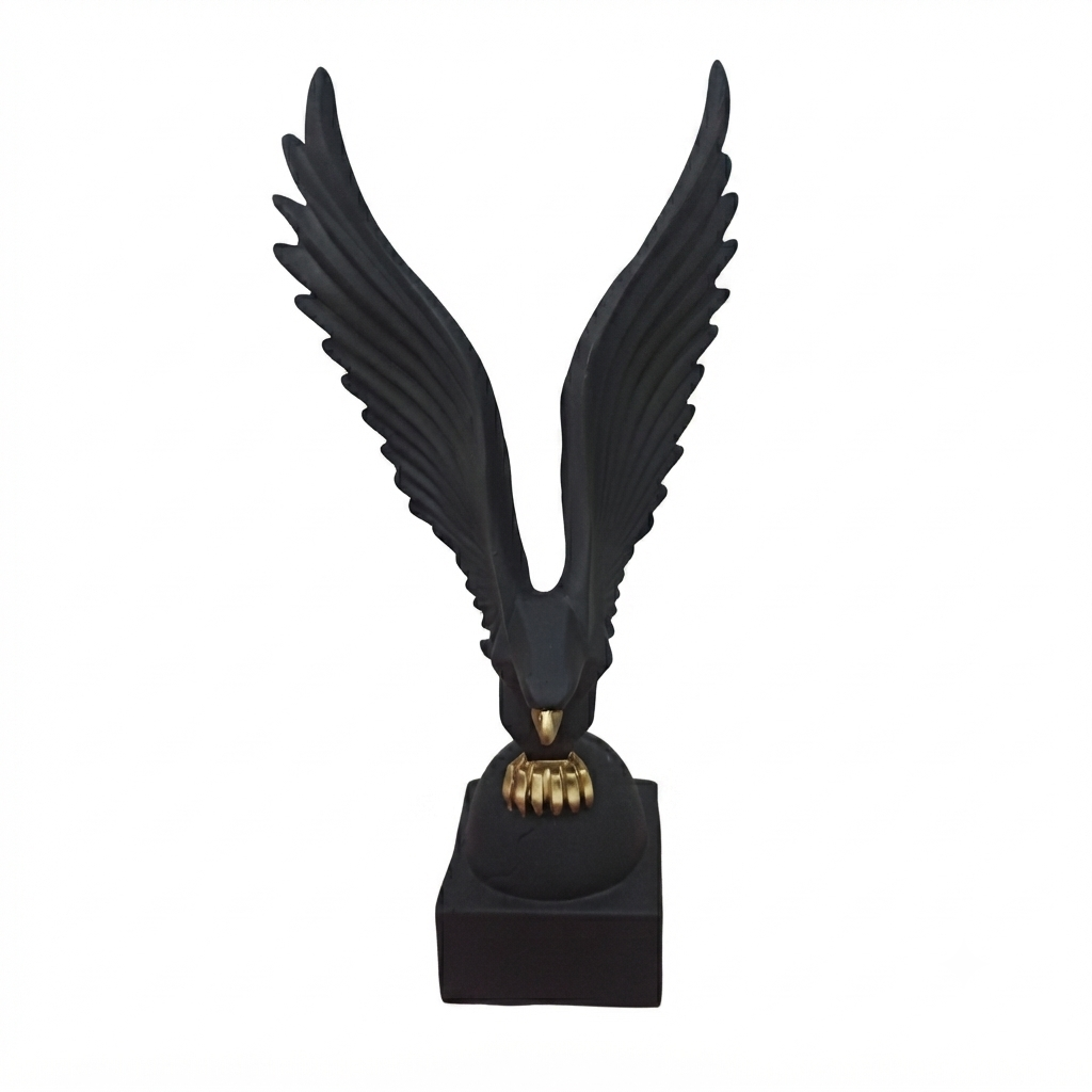 Black Eagle Showpiece – Decorative Bird Figurine for Home Décor, Living Room & Office