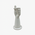 White Hand Flower Pot with White Marble Base
