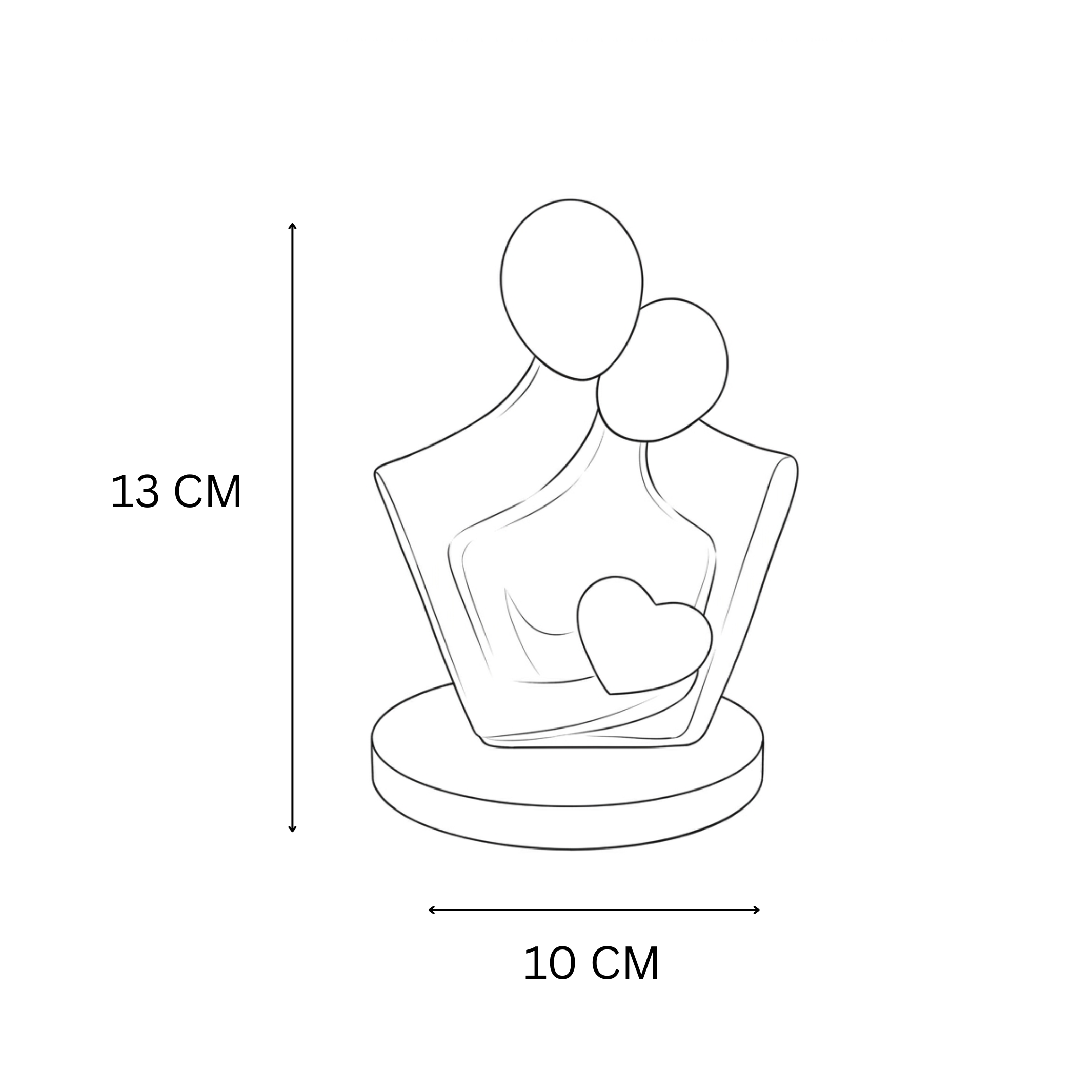White Couple Showpiece Golden Heart With Green Marble Base