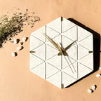 White Marble Hexagon Wall Clock