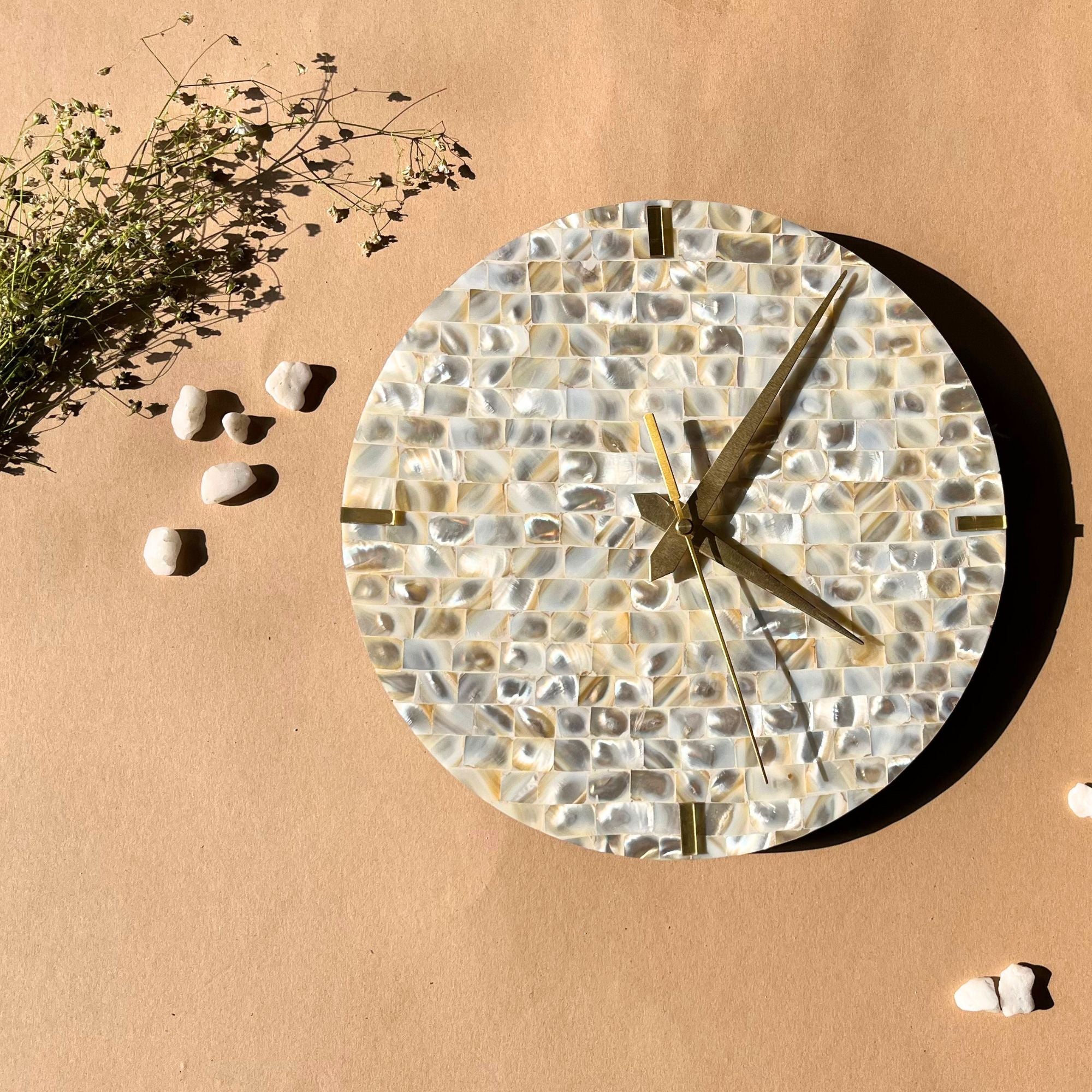 Mother of Pearl Round Wall Clock
