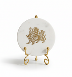 Marble Round Durga Maa Showpiece With Metal Stand