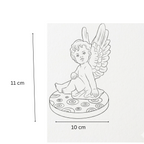 Baby Angel With Evil Eye Round Marble Base