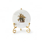 Marble Radha Krishna Showpiece With Metal Stand