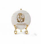 Marble Round Hanuman Showpiece with Metal Stand
