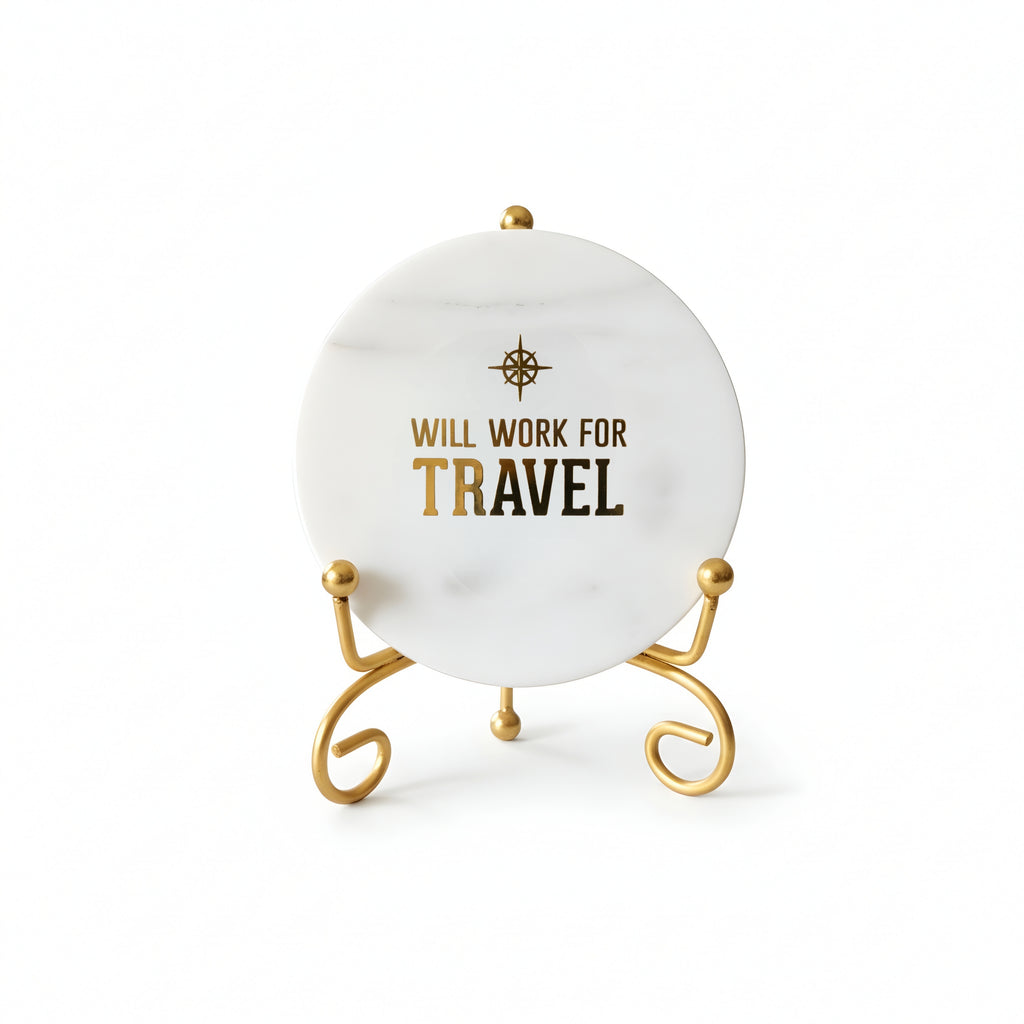 Marble Will work for travel Showpiece With Metal Stand