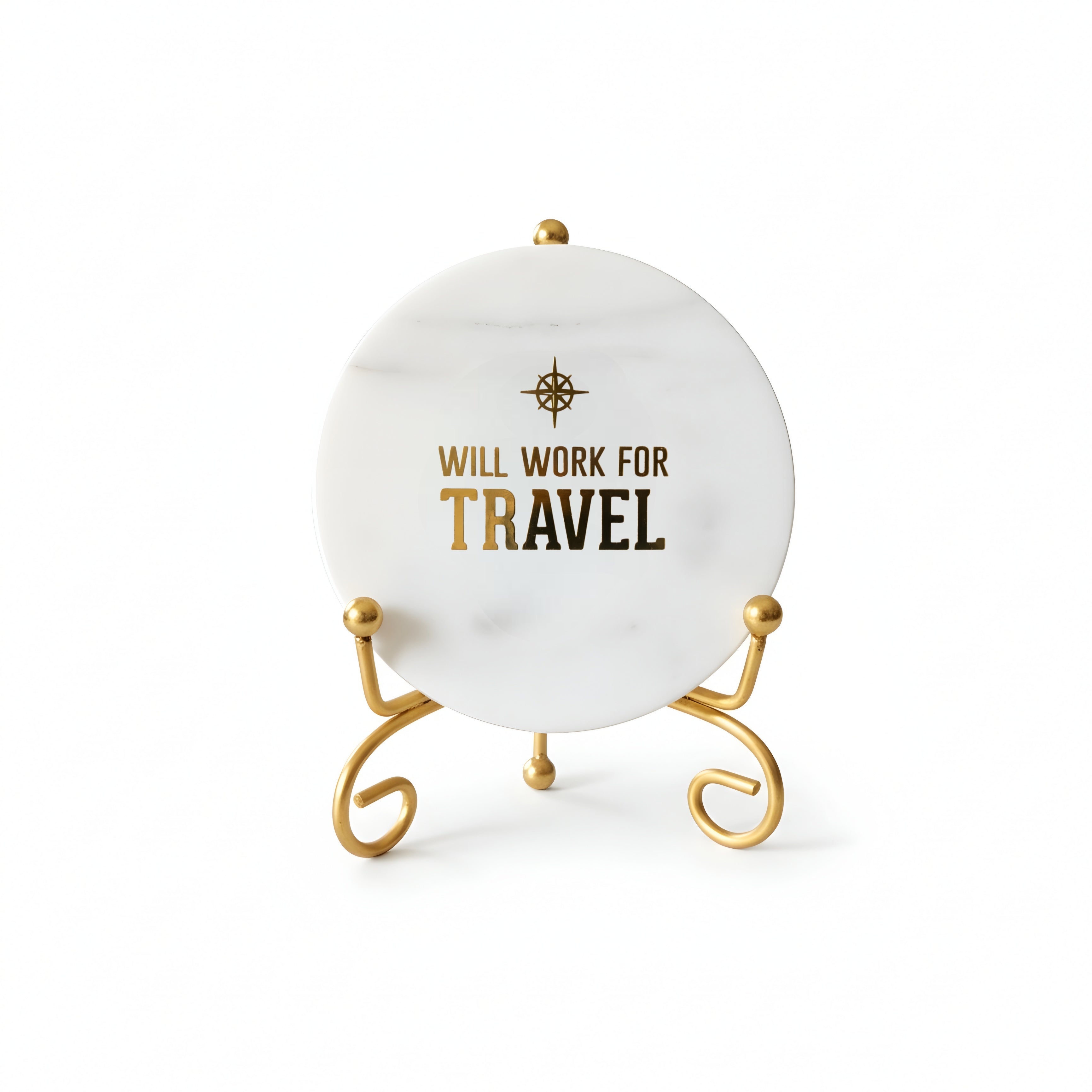 Marble Will work for travel Showpiece With Metal Stand