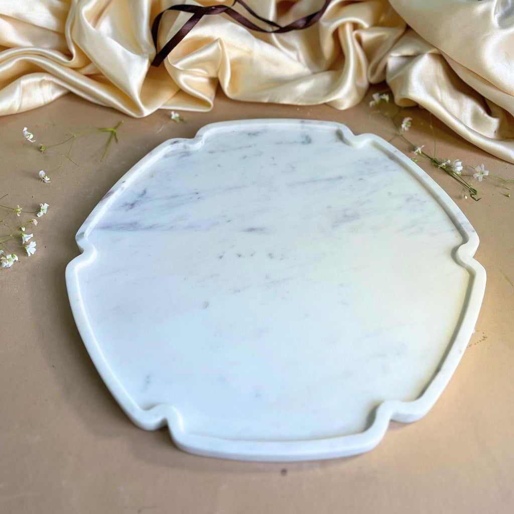 Hexagon  Marble Platter (8 inch)
