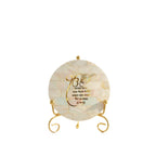 Mother of Pearl Startng of Mool Mantra Showpiece With Metal Stand