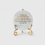 Marble Namokar Mantra Showpiece With Metal Stand