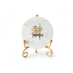Marble Om Namah Shivay Showpiece With Metal Stand