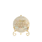 Mother of Pearl Namokar Mantra Showpiece With Metal Stand