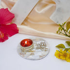 OM Tea Light Holder Mother of Pearl Festive Home Décor Light Holder