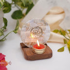 OM Tea Tea Light Holder Mother of Pearl with Wood