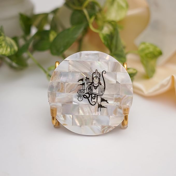 Namokar Mantra Metal Holder with Mother of Pearl