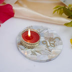 Namokar Mantra Tea Light Holder Mother of Pearl Festive Home Décor Light Holder