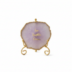 Agate love laughter forever Showpiece with Metal Stand - Purple
