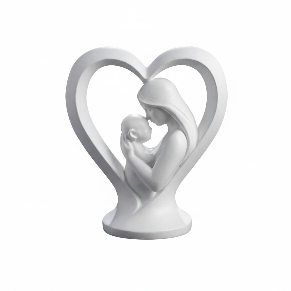 Mother Baby Big Heart Showpiece