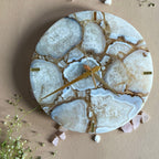 Multi Color Agate  Round Wall Clock