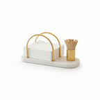 Marble Tissue Holder With Toothpick Stick Holder