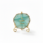 Agate love laughter forever Showpiece with Metal Stand - Turquoise