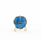 Agate love laughter forever Showpiece with Metal Stand - Blue