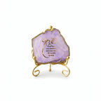 Agate Starting of Mool Mantra Showpiece with Metal Stand - Purple