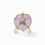 Agate Collect moments not things showpieces with Metal Stand - Purple