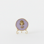 Agate Metal Ganesha Showpiece with Metal Stand - Purple
