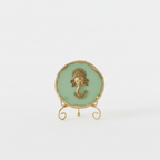 Agate Metal Ganesha Showpiece with Metal Stand - Green