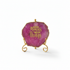 Agate Collect moments not things showpieces with Metal Stand - Pink