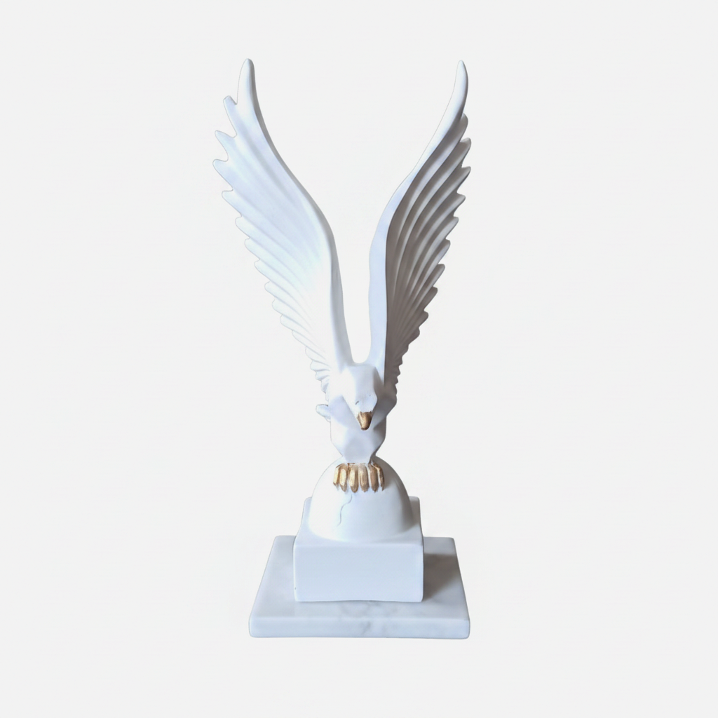 White Eagle with Square Marble Base