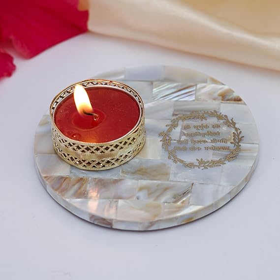 Mother of Pearl Ganesha Tea Light Holder