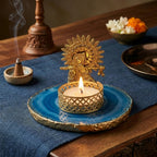 Agate Metal Krishna Bansi Tealight