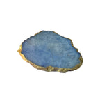 Crystal Agate Coaster Gold Plated Set of 4- Blue