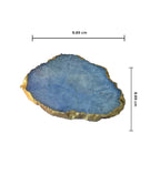 Crystal Agate Coaster Gold Plated Set of 4- Blue