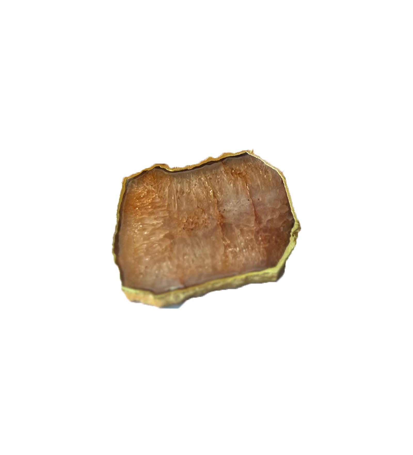 Crystal Agate Coaster Gold Plated Set of 4- Brown