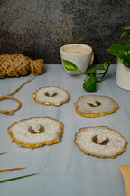 Crystal Agate Stone Angel Wings Coaster Set of 4 Table Coaster